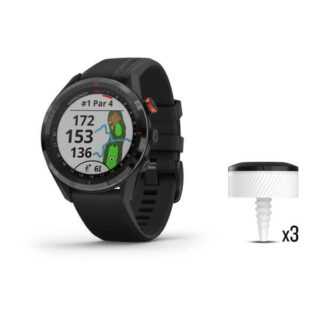 Garmin Approach S62 GPS Golf-Uhr Entfernungsmesser schwarz mit 3 x CT10 im Bundle