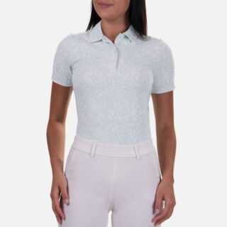 KJUS Enya Printed Polo S/S Damen | cucumber ice-white 42