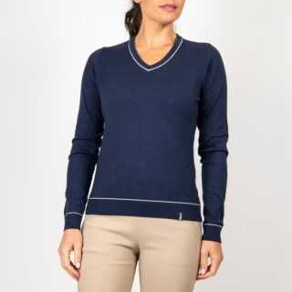 KJUS Kicki V-Neck Pullover Damen | atlanta blue 34