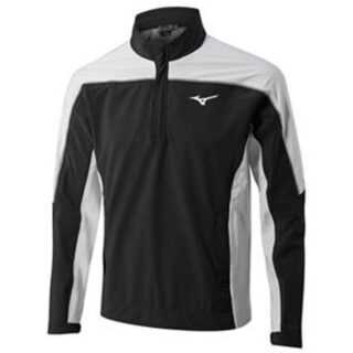 Mizuno Pro 1/4-Zip Regen-Jacke Herren | black-white M