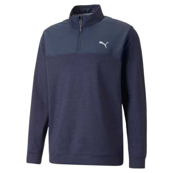 Puma Cloudspun Colorblock 1/4 Zip Pullover Herren | blue M