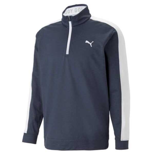 Puma Cloudspun T7 1/4 Zip Herren I Navy Blazer Heather-Bright White S