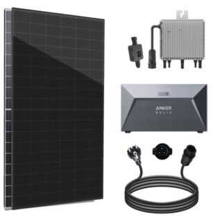 SOLAR-HOOK etm Solaranlage 860W Balkonkraftwerk Set inkl. 2x430W Bifaziale Solarmodule, Anker SOLIX Solarbank E1600 Solarspeicher, 10m Schukostecker und Neu Generation Upgradefähiger Deye 800W WIFI Wechselrichter mit Relais