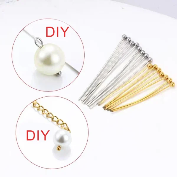 Stainless Steel Beading Needle Eye 0.5 Thickness 18k gold 50 Per Bag DIY Jewelry Accessory Needle Pin For Jewelry Making