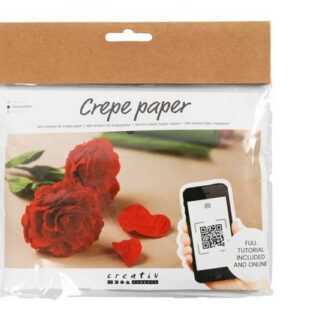 creativ company Kreativset 977475, Rosen, Bastelset Krepppapier Blumen - DIY Dekoration