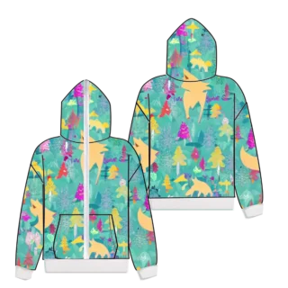 multi style digital 3D all over print on demand custom poly spandex unisex full face zip up head wolf hoodies street sublimation