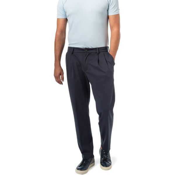 BOSS Green Herren Bundfaltenhose blau Mikrofaser