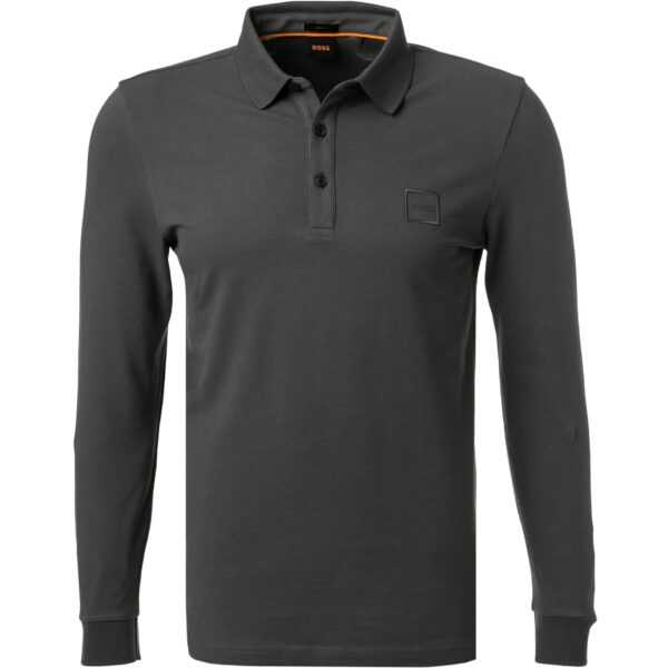 BOSS Orange Herren Polo-Shirt grau Baumwoll-Piqué Slim Fit