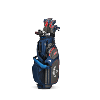 Callaway XR Komplettset Herren inkl. Driver, FW3, HY4, Eisen 5-9, PW, AW, SW, Putter & Stand-Bag | LH Stiff Flex Stahl