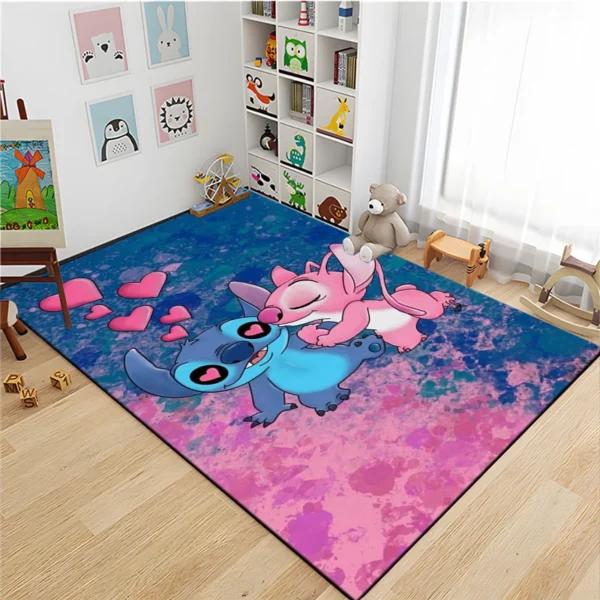 Disney Fashion Stitch 3D Printing Anime Large Area Carpets Home Living Rooms Cartoon Children's