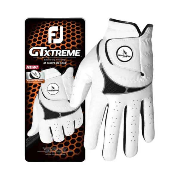 Footjoy GTxtreme Golf-Handschuh Herren mit Hohmann Berlin Ballmarker | LH - für die linke Hand, S, white