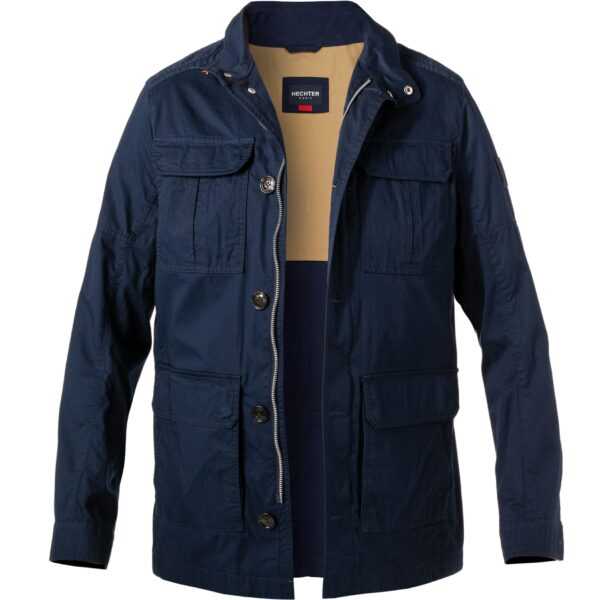 HECHTER PARIS Herren Fieldjacket blau Baumwolle unifarben