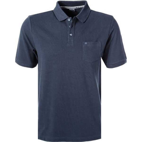 HECHTER PARIS Herren Polo-Shirt blau Baumwoll-Piqué