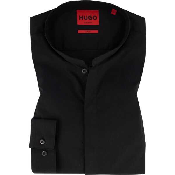 HUGO Herren Hemd schwarz Baumwoll-Stretch Slim Fit