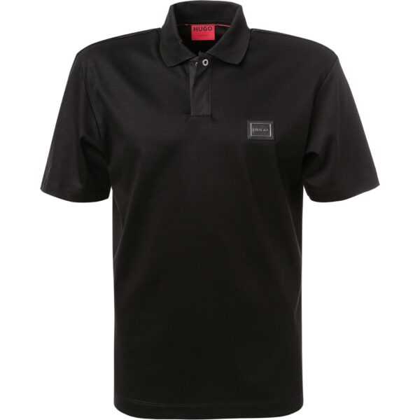 HUGO Herren Polo-Shirt schwarz Baumwoll-Jersey