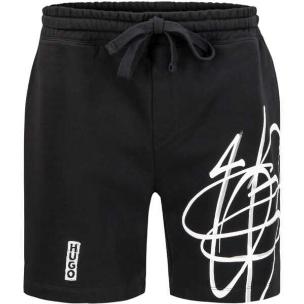 HUGO Herren Sweatshorts schwarz Baumwolle