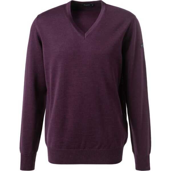 Maerz Herren Pullover violett Merinowolle unifarben