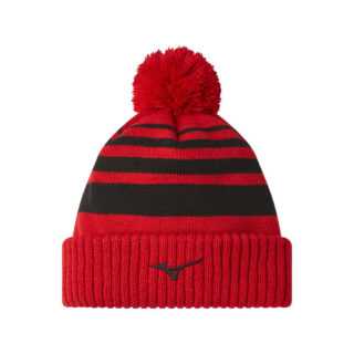 Mizuno Breath Thermo Pom Pom Beanie | red one size