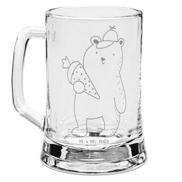 Mr. & Mrs. Panda Bierkrug Bär Schultüte - Transparent - Geschenk, Bier Krug, Vatertag, Einschul, Premium Glas