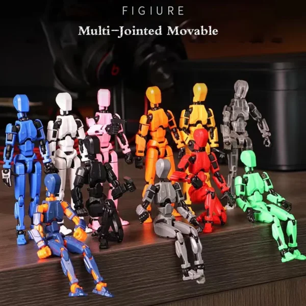 Multi-Jointed Movable Shapeshift Robot 3D Printed Mannequin Lucky 5 Character Figures Toys