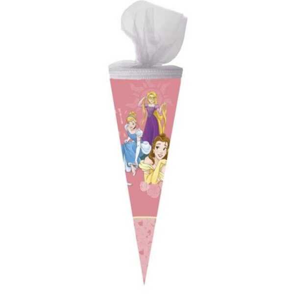 Nestler Schultüte Disney Princess Just Shine, 50 cm, rund, mit Tüllverschluss, Zuckertüte für Einschulung