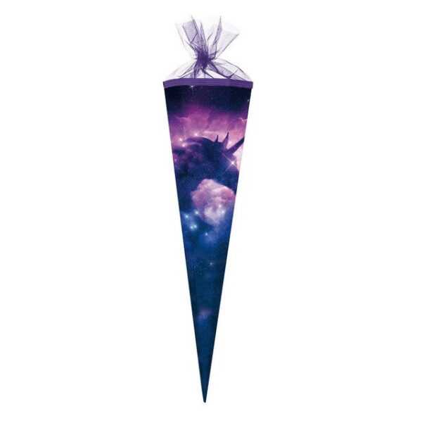 Nestler Schultüte EINHORN GALAXIE Unicorn VIOLETT, Zuckertüte 85cm (zum Schulanfang / Einschulung)