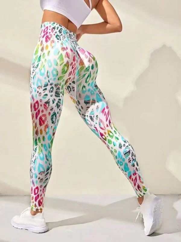 New 3D Print Tie Dye Sports Pants Women Seamless Leggings High Waist Fitness Push Up Leggings Gym