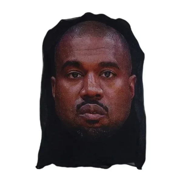 New 3D Printed Kanye Mask Elastic Mesh Full Face Mask for Men Women Cosplay Headwear Hip Hop Fashion