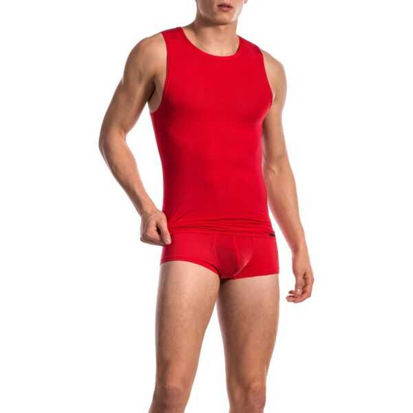 Olaf Benz Herren Tanktop rot Mikrofaser unifarben