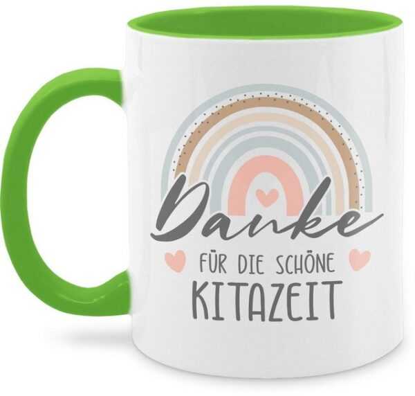 Shirtracer Tasse Danke für die schöne Kitazeit Boho Regenbogen, Keramik, Erzieher