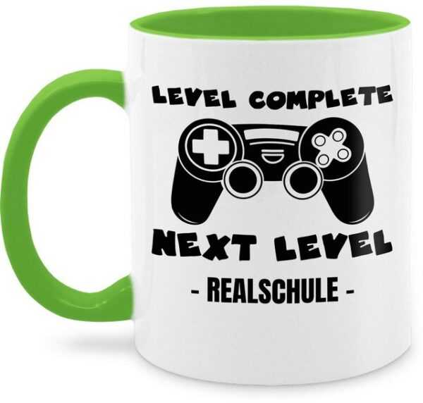 Shirtracer Tasse Next Level Realschule schwarz, Keramik, Einschulung Geschenk Tasse