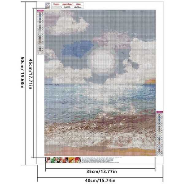 yozhiqu Kreativset Square Drill 5D Diamond Painting-Strand und Meer Landschaft,40 x 50 cm, DIY Diamantmalerei Bilderset für Erwachsene Anfänger, Wanddekoration