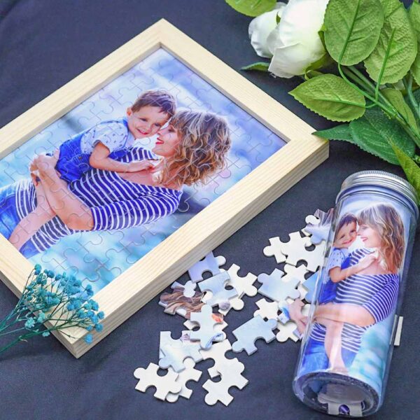 Personalisierte Foto Holz Puzzle in Flasche