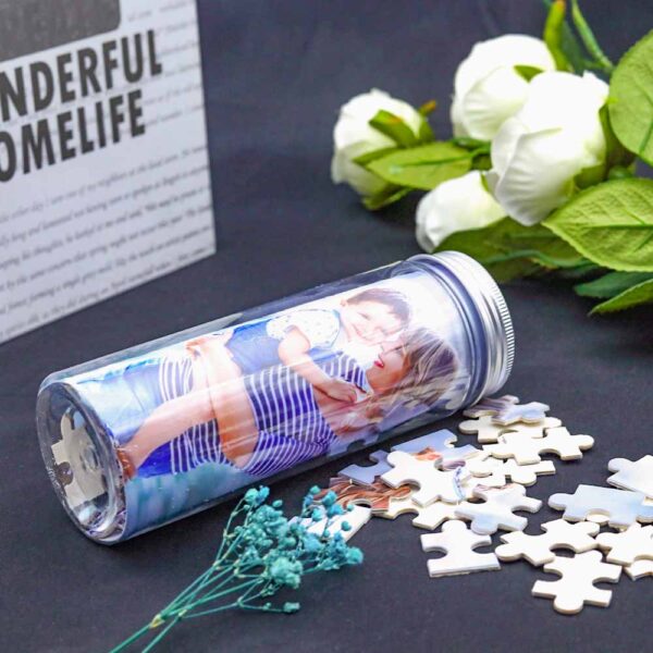 Personalisierte Foto Holz Puzzle in Flasche