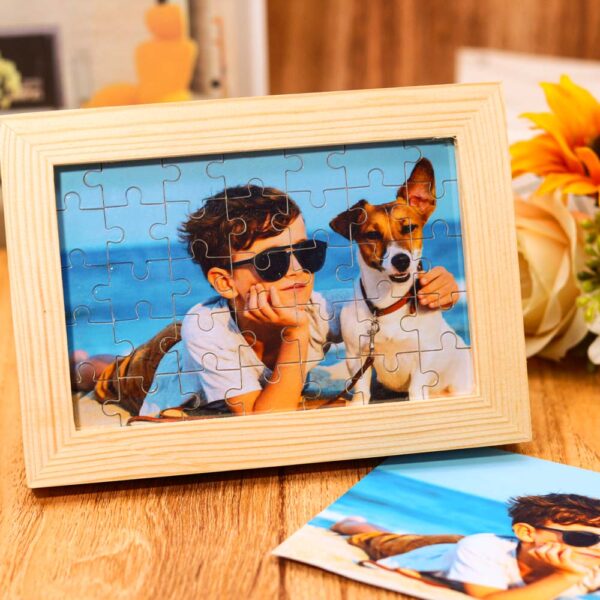 Personalisierte Foto Puzzle Bilderrahmen aus Holz