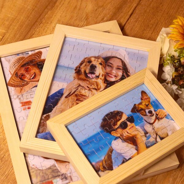 Personalisierte Foto Puzzle Bilderrahmen aus Holz